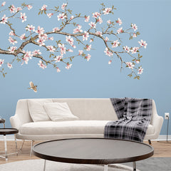 Bird in a Floral Tree  Wallpaper for Living Room, Bedroom, Office  Walls Decor Wallpaper | Just Peel and Stick Premium Self Adhesive Wallpaper