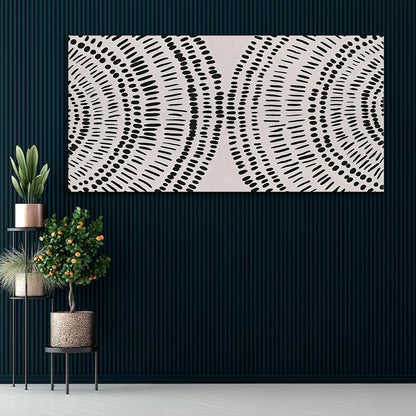 Black and White Abstract Pattern Canvas Wall Art for Living Room Decor