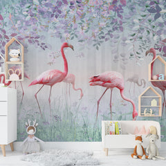 A Swan Family Wallpaper for Living Room
