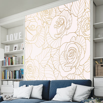 Premium Rose Flower Art Wallpaper for Living Room