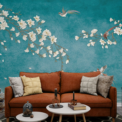 Premium Luxury Flying Birds Flower Tree Wallpaper for Home