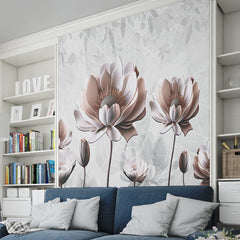 Luxury Lotus Flower Wallpaper for Living Room, Bedroom, Office Walls Decor Wallpaper | Just Peel and Stick Self Adhesive Wallpaper