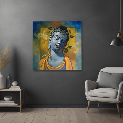 Serene Buddha Wall Painting | Peaceful Spiritual Canvas Art for Home & Meditation Decor