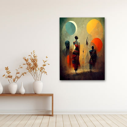 Abstract Tribal African Wall Painting | Modern Ethnic Canvas Art for Living Room & Home Decor