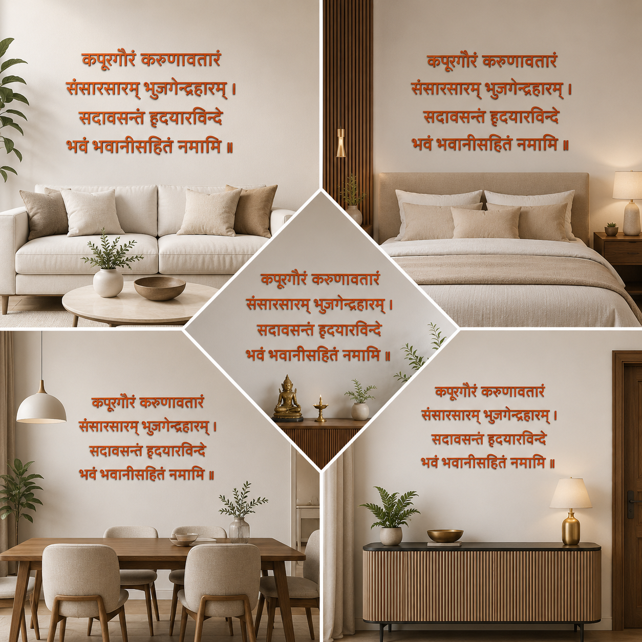 3D Lord Shiva Yajur Mantra Wall Decor Karpur Gauram (24 x 24 In)