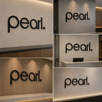 Matte Black Acrylic Letter Sign | Minimalist 3D Wall Logo Signage for Office, Retail & Reception