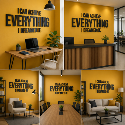 Motivational Acrylic Wall Sign I Can Achieve Everything I Dreamed Of – 3D Typography Wall Decor for Office, Study Room & Workspace