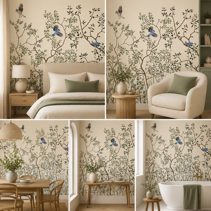 Chirping Birds Wallpaper for Living Room