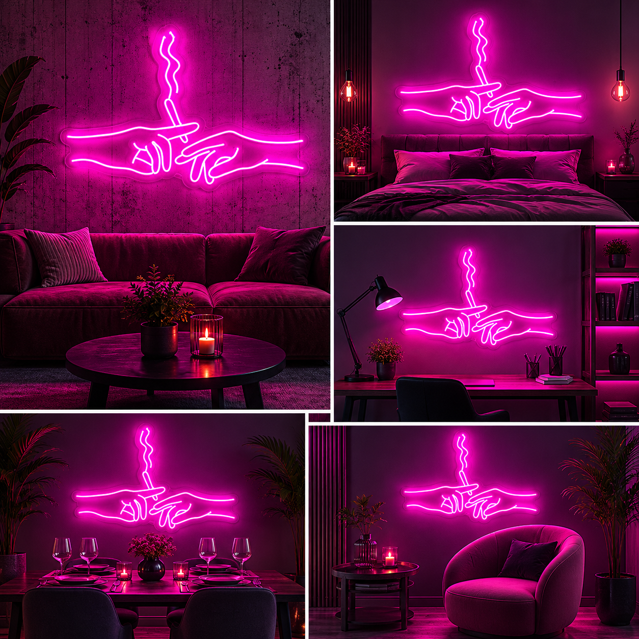 Shhh Finger Gesture Neon Sign Board – Custom Neon Light Wall Decor