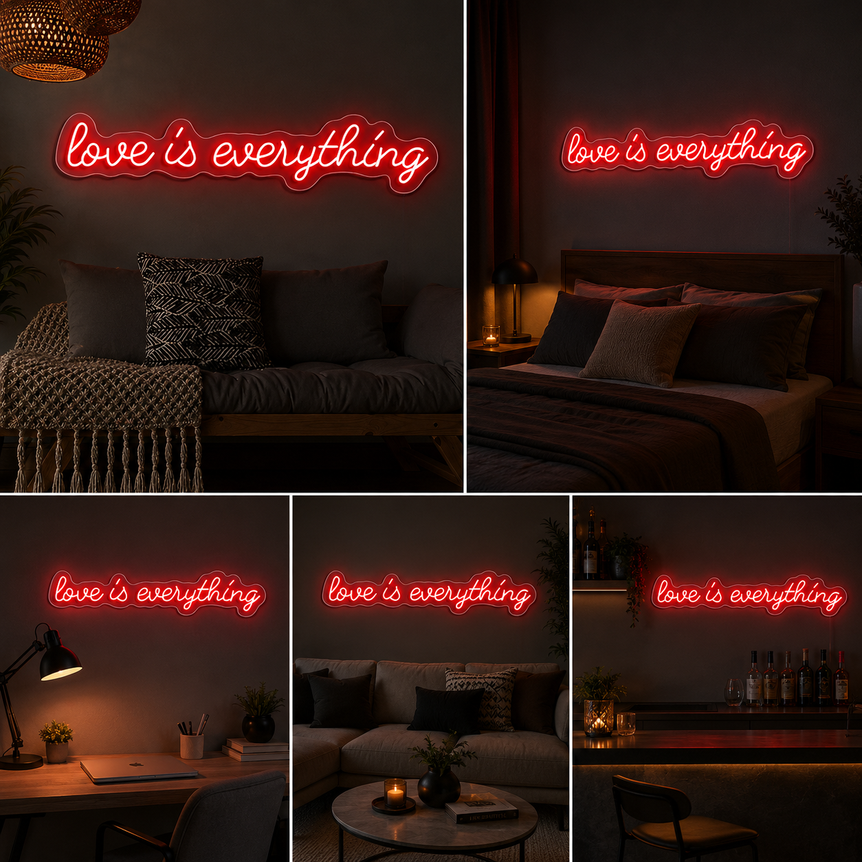 Love Is Everything Neon Sign Board | Custom Neon Light Wall Decor