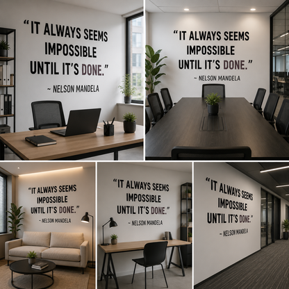 Motivational Acrylic Wall Sign It Always Seems Impossible Until It’s Done – Inspirational Quote Wall Decor for Office & Workspace