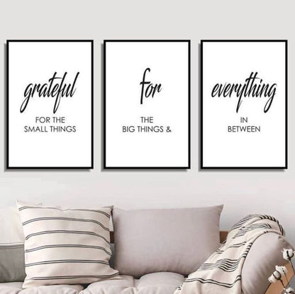 Inspirational gratitude wall décor set for living room, bedroom, office and hallway