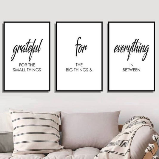 Inspirational gratitude wall décor set for living room, bedroom, office and hallway