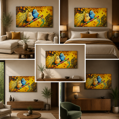 Radha Krishna Painting Frame Wall Decors for Living Room