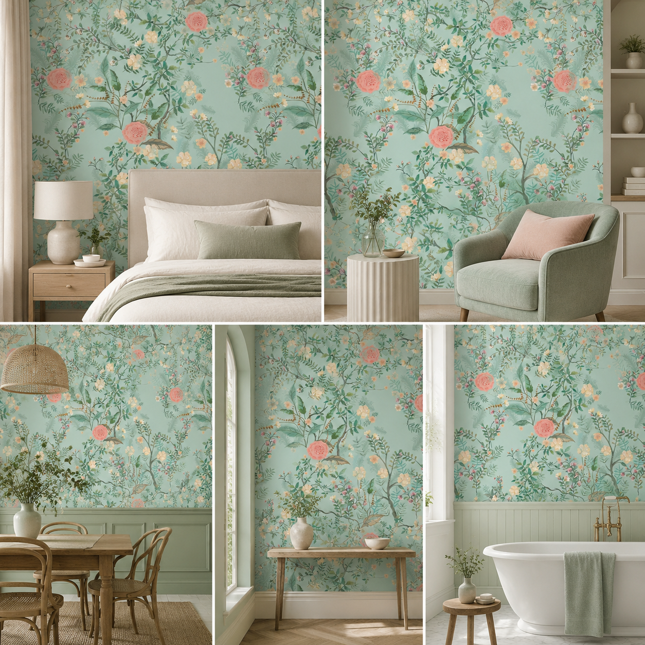 Premium Floral Artful Wallpaper for Living Room