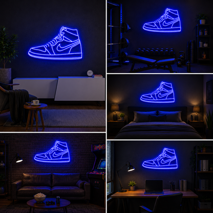 Blue Sneaker Custom Neon Sign Board | Shoe Neon Light Board | Custom Neon Light | Neon Sign Board Customised for Room & Store (20 By 20 Inches)