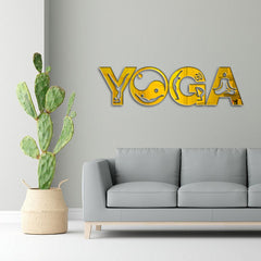 Beautiful 3D Wall Decor Yoga Acrylic Wall Art for Wall Decor | Home Decor Ideas | Wall Decor for Living Room, Bedroom, Yoga Room | Office Wall Decors | Giftings (22 by 6 Inches)