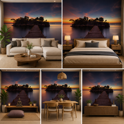 Sunset View Landscape Wallpaper for Home Wall