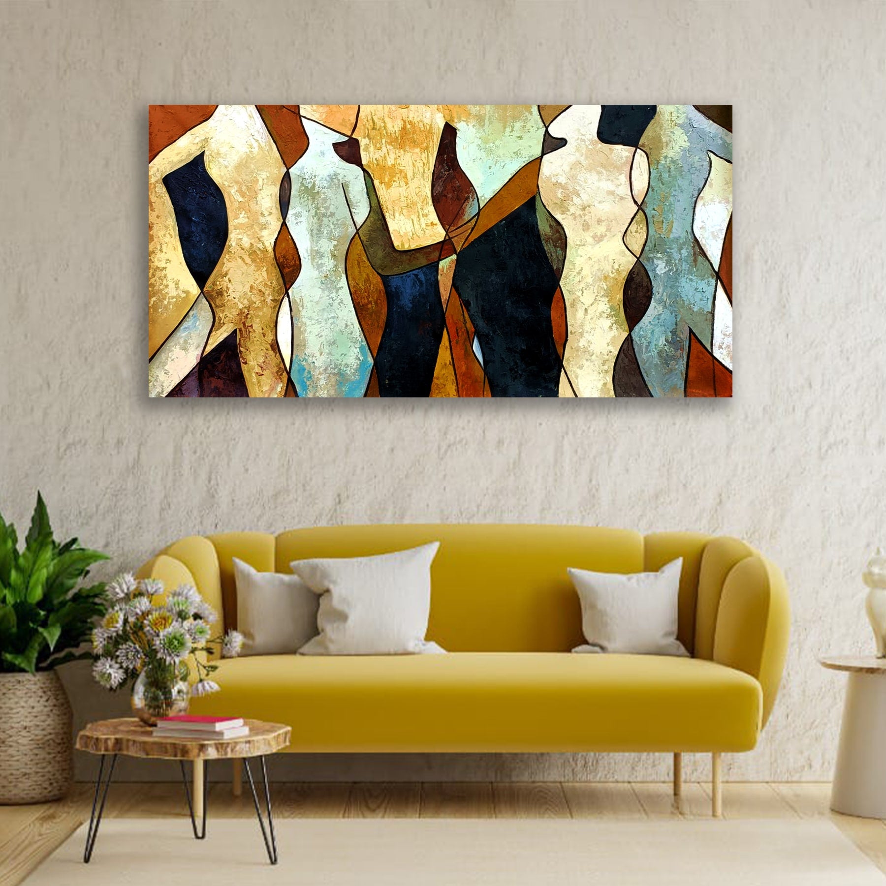 Handmade Abstract Canvas Painting Wall Art Painting Frame for Wall Decoration