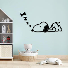 Beautiful 3D Snoopy Dog Black Acrylic Wall Art Wall Decor for Living Room | Kids Room | Wall Decor Ideas | Giftings (30 by 15 inches)