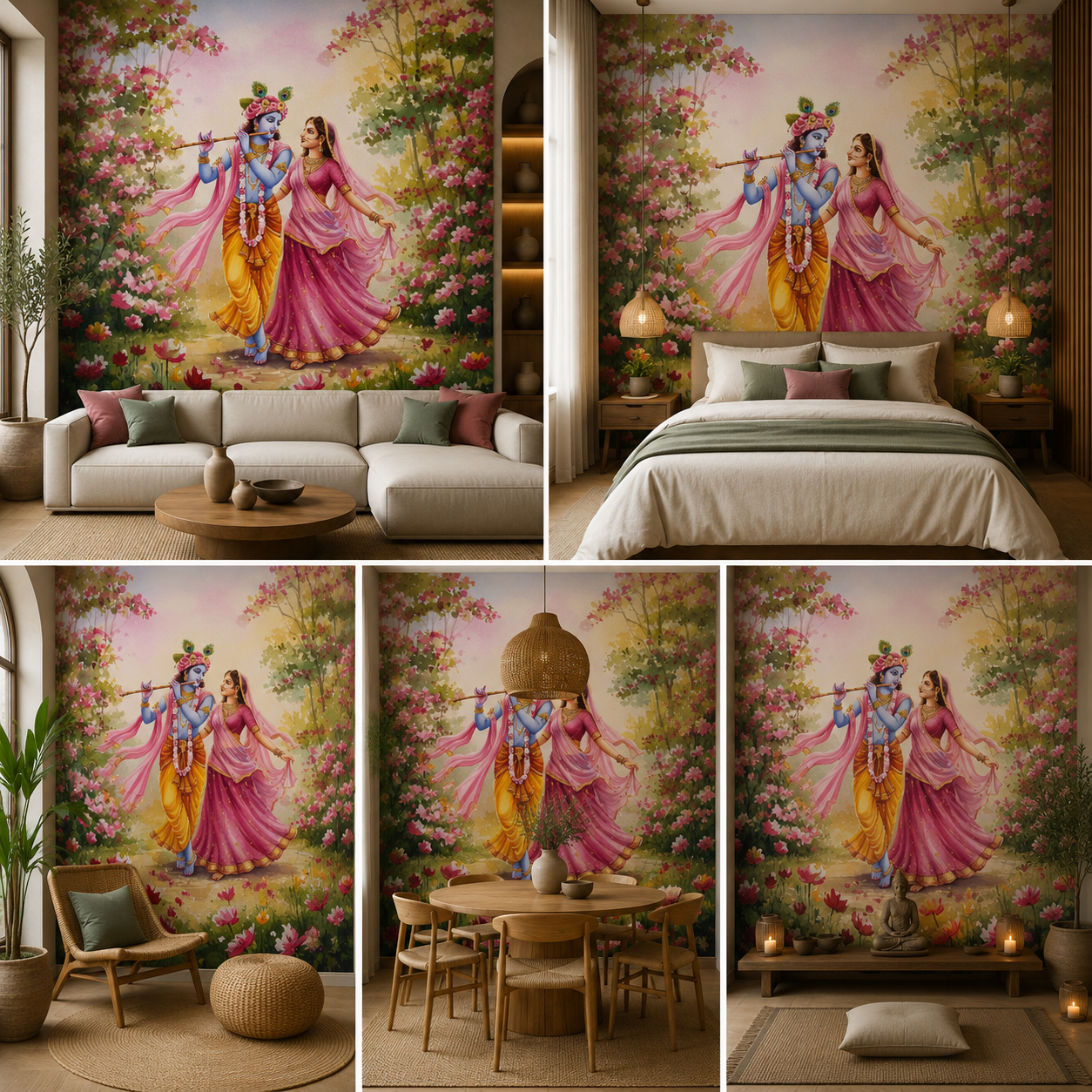 Radha Krishna Wallpaper | Peel & Stick Premium Wallpaper
