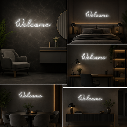 Welcome Neon Sign Board – Custom Neon Light Wall Decor