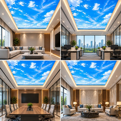 3D Blue Sky Ceiling Design with Realistic Clouds for Modern Homes, Offices & Interiors