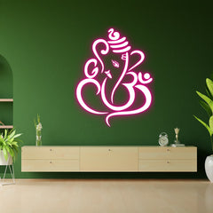 Lord Ganesha Neon Light Wall Decor for Living Room Led Neon Light Sign Wall Art for Wall Decoration, Neons light | Neon Sign Decor (18 by 18 Inches)