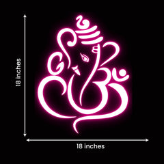 Lord Ganesha Neon Light Wall Decor for Living Room Led Neon Light Sign Wall Art for Wall Decoration, Neons light | Neon Sign Decor (18 by 18 Inches)