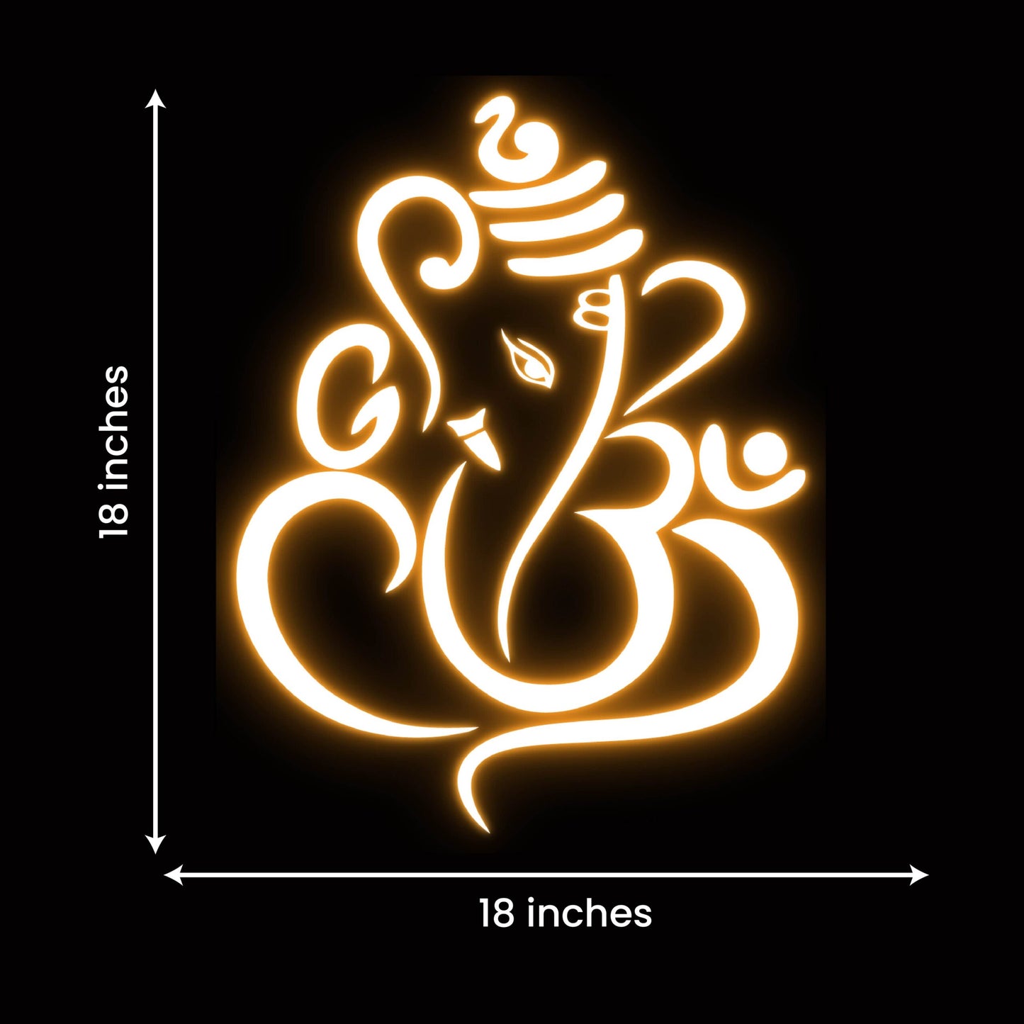 Lord Ganesha Led Neon Light Wall Decor for Living Room (18x18 In)