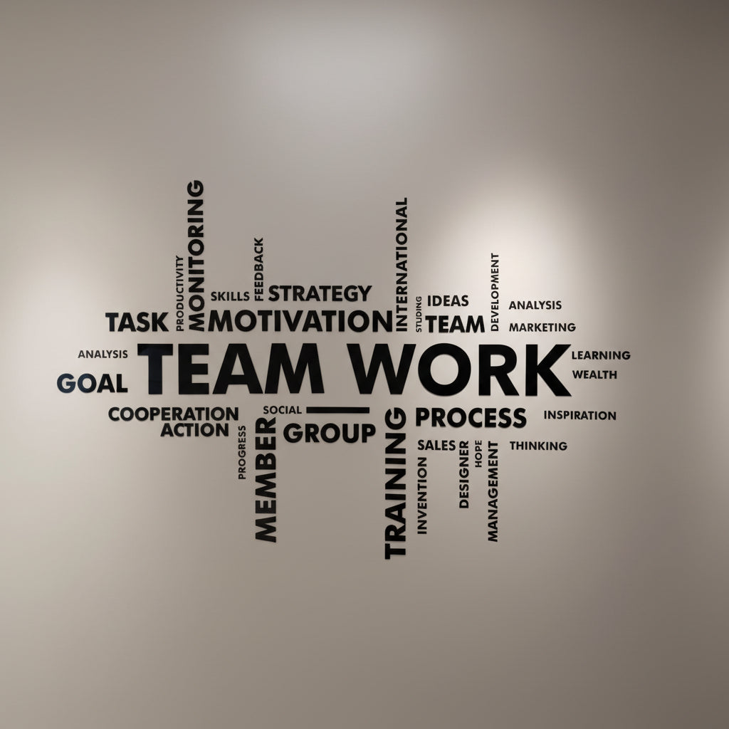 3D Office Wall Decors Team Work for Wall Decors | 3D Acrylic Letters