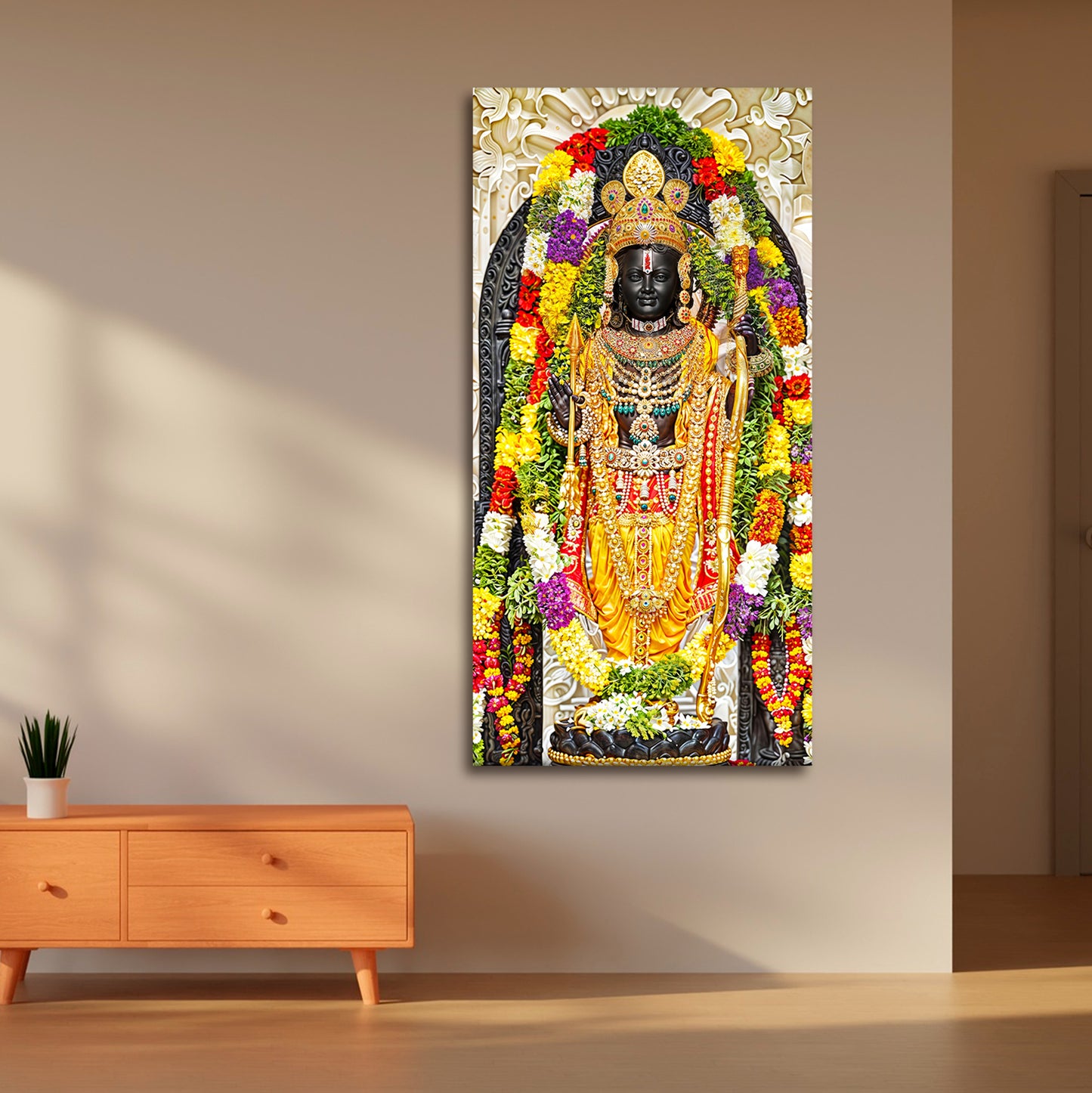 Lord Ram Lalla Canvas Wall Frame for Wall Decor | Ayodhya Ram Temple Lord Rama Canvas Painting Frame