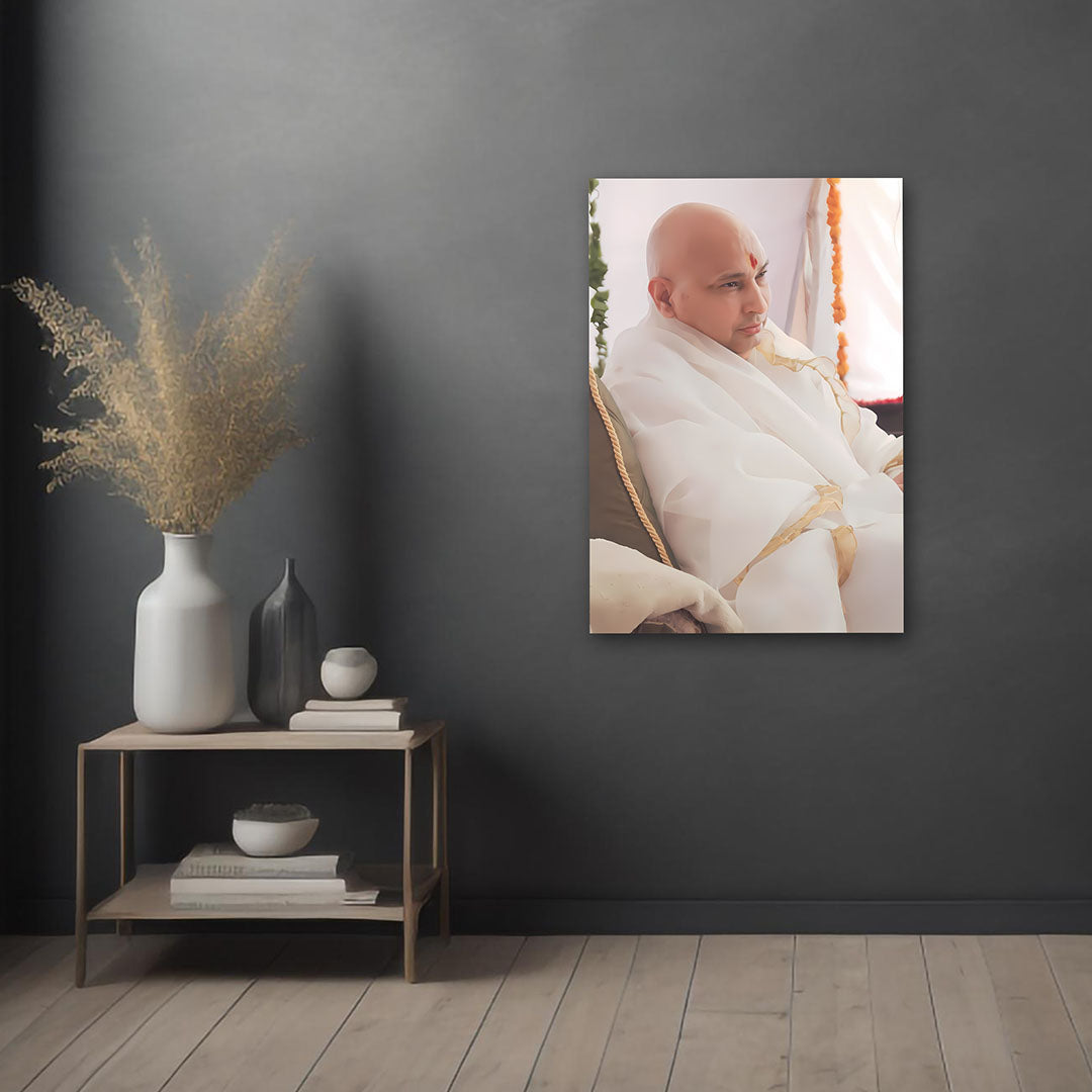 Guruji Swaroop Canvas Painting | Minimal Elegant Religious Wall Art Canvas Painting Frame for Living Room
