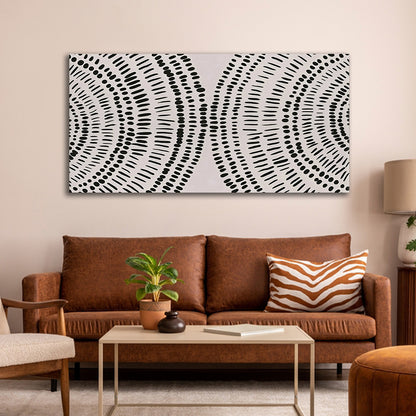 Black and White Abstract Pattern Canvas Wall Art for Living Room Decor