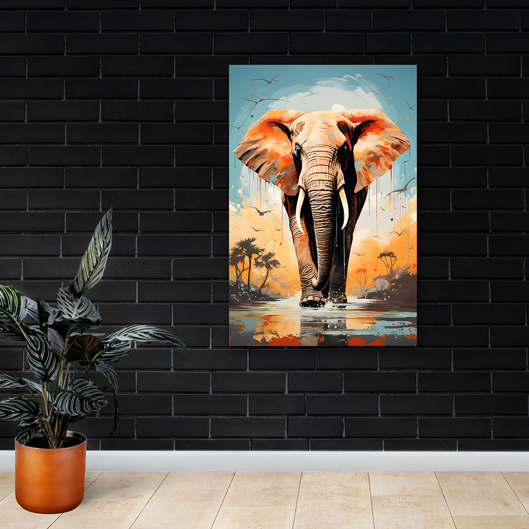 Majestic Elephant Wall Painting | Wildlife Canvas Art for Modern Home Decor