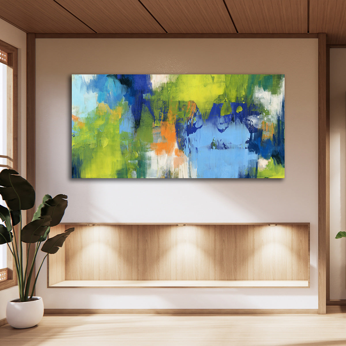 Colorful Abstract Landscape Canvas Painting Wall Art for Living Room
