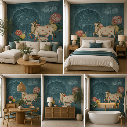Ancient Indian Art Self Adhesive Wallpaper for Room