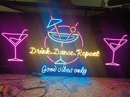 Custom Restaurant Neon Sign LED Wall Light Big Size Cafe & Hotel Decor