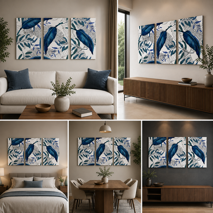 Flower Art with Frame for Living Room Wall Decor (12x24 In)