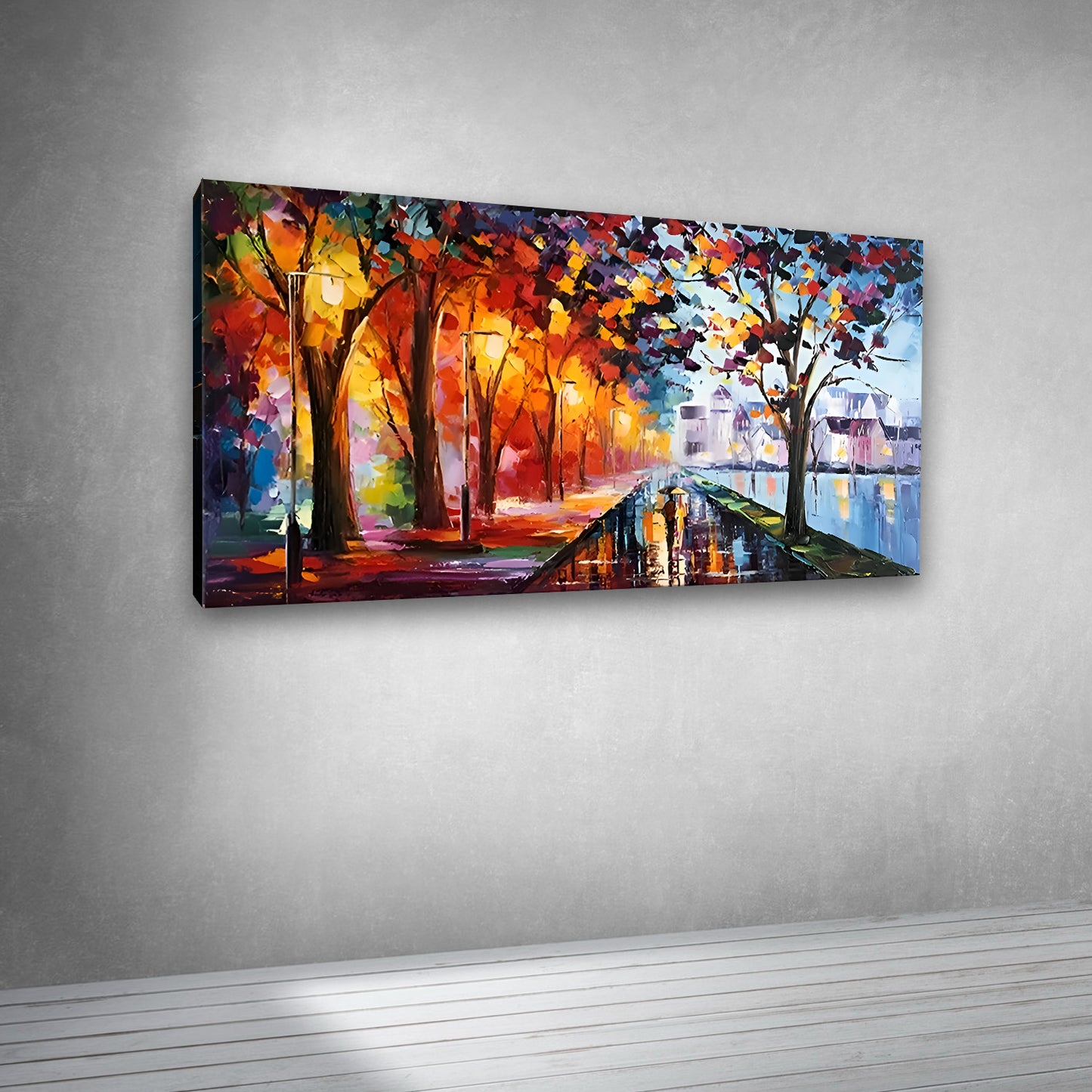 Canvas Painting Frame Landscape Couples Walking Modern Wall Art for Wall Decor | Big Large Size Couples Canvas Painting Frame