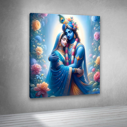 Lord Krishna Radha canvas painting frame canvas wall arts decor large size painting for living room