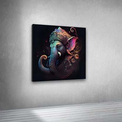Canvas Painting Wall Frame | Modern Spiritual Lord Ganesha Portrait | Modern Wall Art Decors