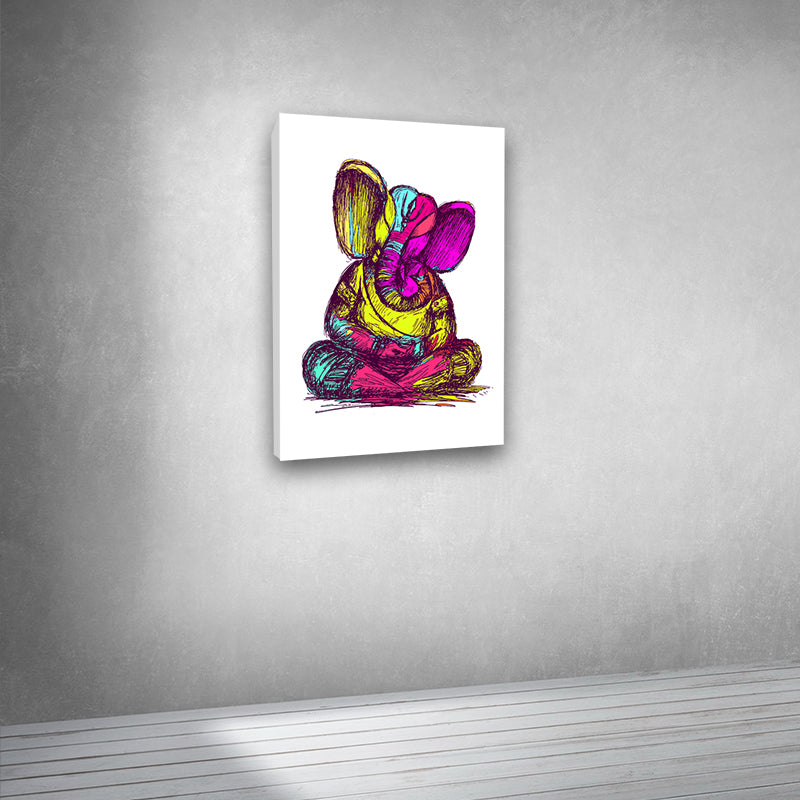 Canvas Painting Frame Bal Ganesha Wall Decor | Canvas Painting Frame