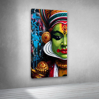 Kathakali Face Pop Art Canvas Painting Frame Modern Wall Decor for Living Room