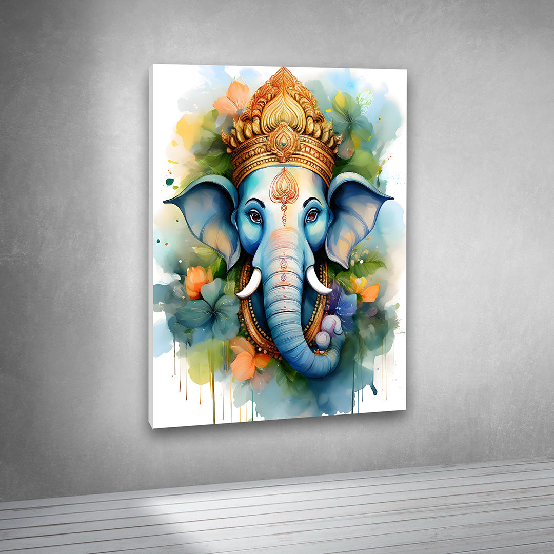 Modern Lord Ganesha Canvas Painting Frame Colorful Spiritual Wall Decor for Living Room