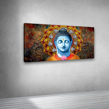 Lord Buddha Canvas Painting Wall Frame | Meditating Lord Buddha Big Large Size Canvas Painting Wall Frame