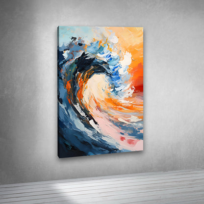 Abstract Ocean Wave Canvas Painting Frame Wall Art Decor | Large Modern Sea Wave Canvas Painting Frame for Living Room