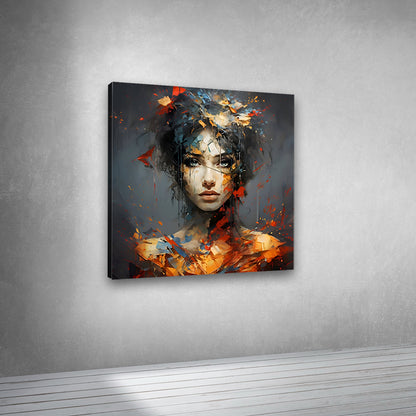 Abstract Woman Portrait Canvas Wall Art for Modern Home Decor