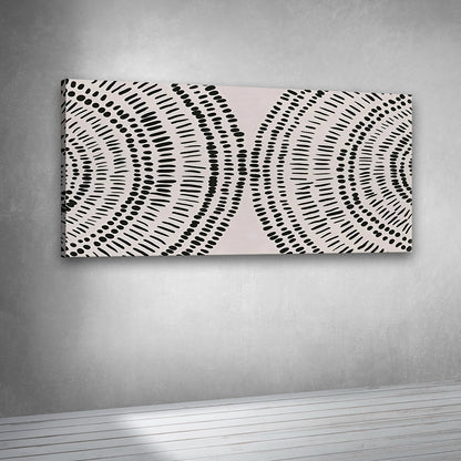 Modern Abstract Pattern Canvas Painting Frame – Black & White Minimalist Geometric Canvas Wall Art Painting Frame for Living Room Decor
