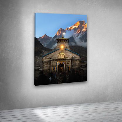 Kedarnath Temple Wall Painting – Sacred Himalayan Shiva Canvas Art